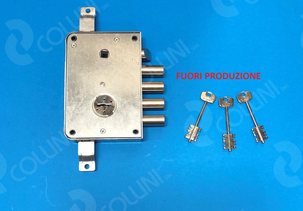 SERRATURA CERUTTI A DOPPIA MAPPA 4 PISTONI + SCROCCO  PER PORTE BLINDATE